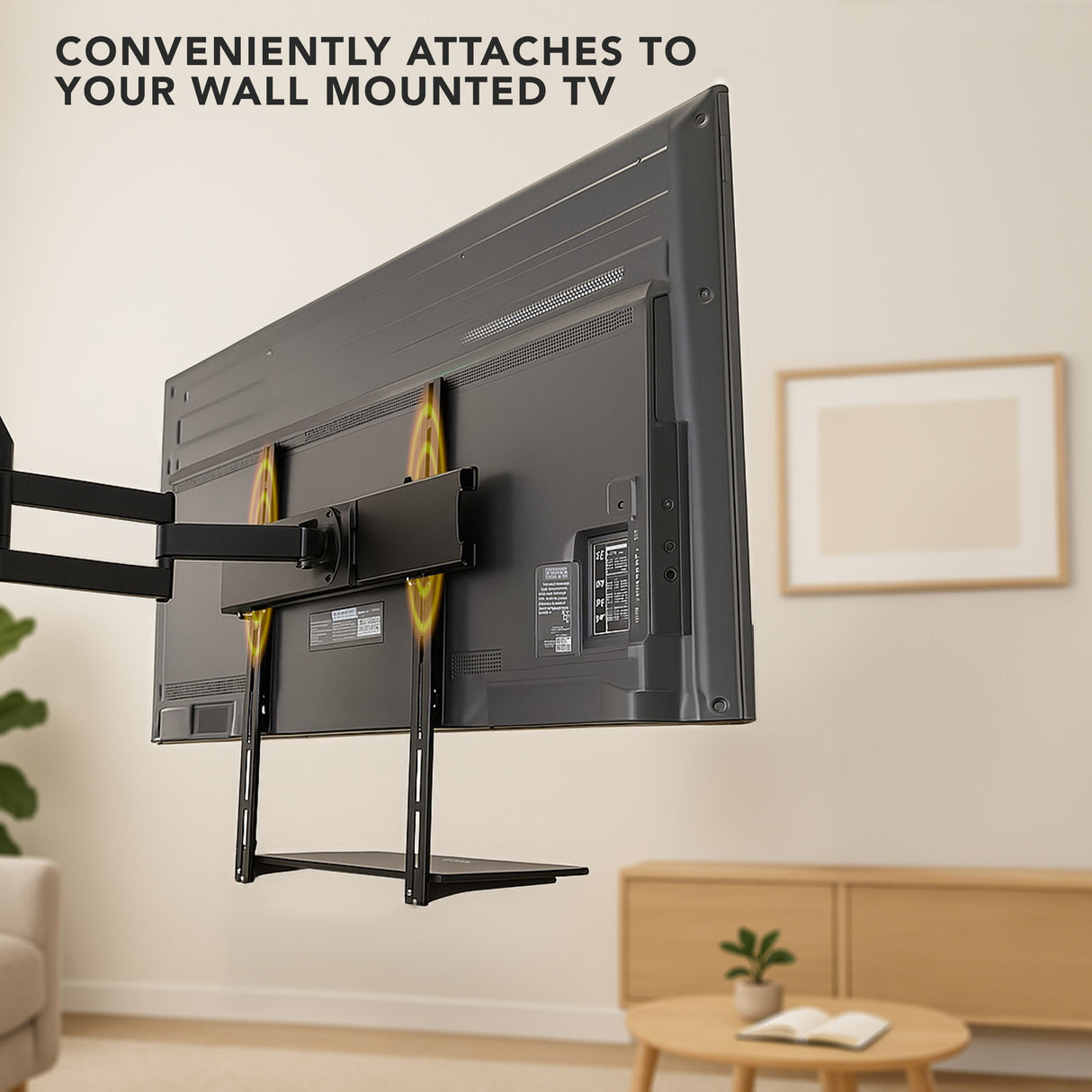 AV Component Shelf For Wall Mounted TV | 1 Tempered Glass Shelf Component Shelves - AV Component Shelf For Wall Mounted TV | 1 Tempered Glass Shelf - Mount-It! - MI-8401