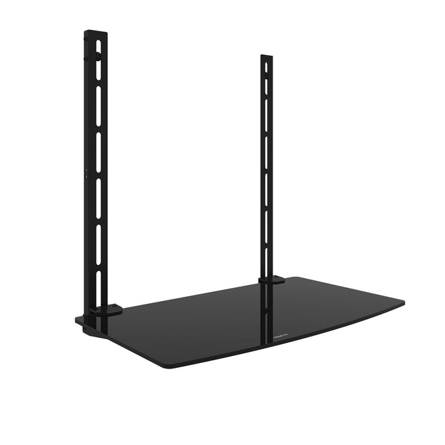 Component Shelves - AV Component Shelf For Wall Mounted TV | 1 Tempered Glass Shelf - Mount-It! - MI-8401