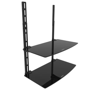 Component Shelves - AV Component Shelf For Wall Mounted TV | 2 Tempered Glass Shelves - Mount-It! - MI-8402 Component Shelves - AV Component Shelf For Wall Mounted TV | 2 Tempered Glass Shelves - Mount-It! - MI-8402