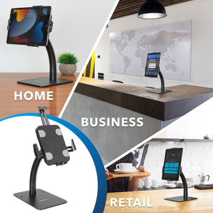 Black Tablet Stand - Anti-Theft Tablet Countertop Kiosk Stand - Mount-It! - MI-3871B Black Tablet Stand - Anti-Theft Tablet Countertop Kiosk Stand - Mount-It! - MI-3871B