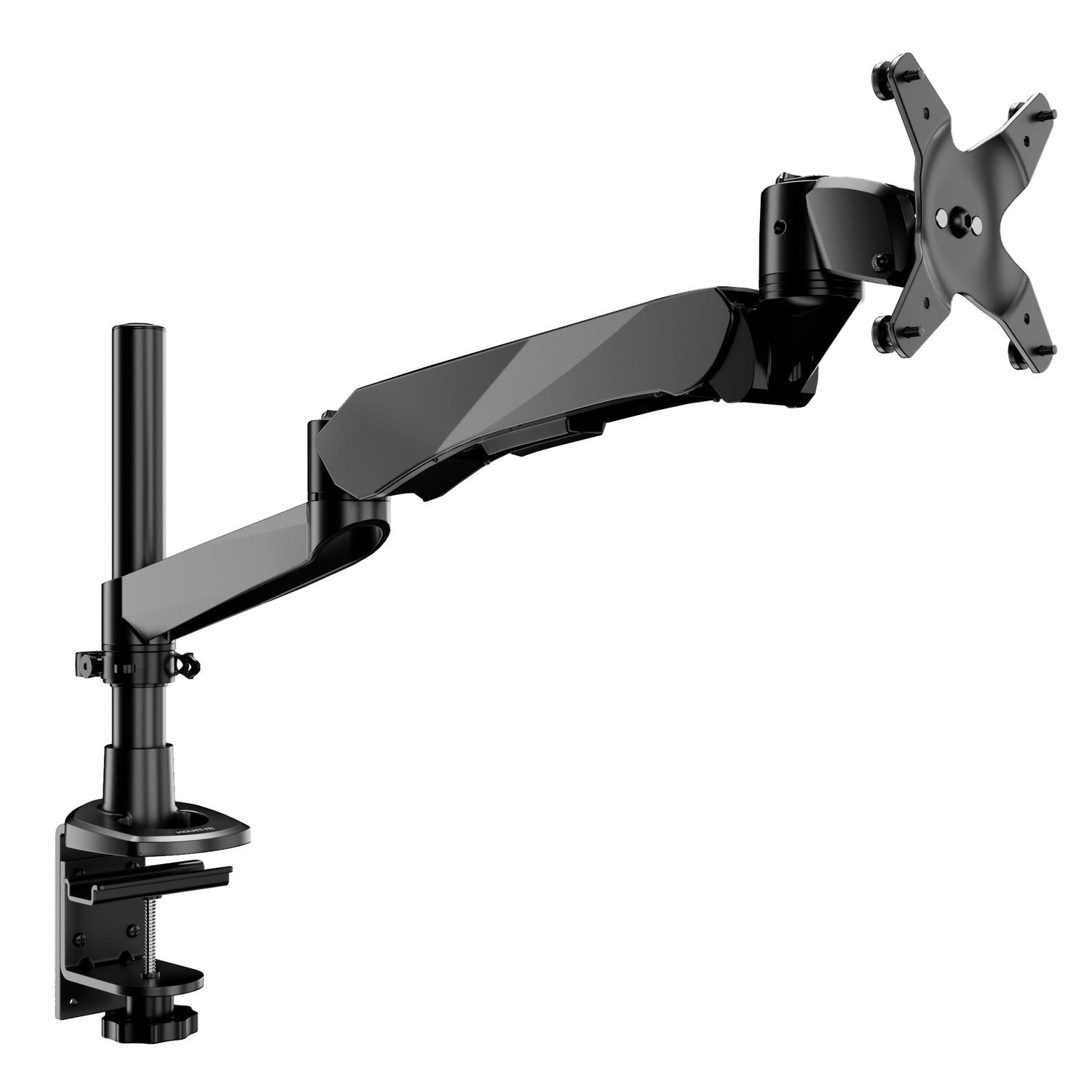 Black Monitor Mount - CLiX Series Full Motion Single Monitor Desk Mount with Gas Spring Arm - Mount-It! - MI-35116_BLK