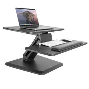 Black Desk Converters - Compact Standing Desk Converter with Gas Spring Arm - Mount-It! - MI-7916 Black Desk Converters - Compact Standing Desk Converter with Gas Spring Arm - Mount-It! - MI-7916