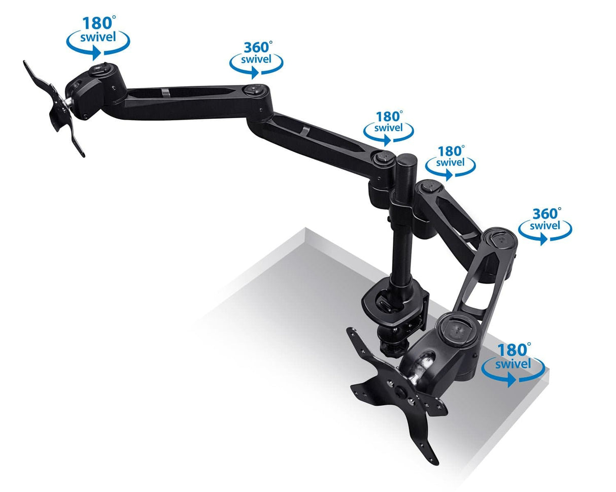 Dual Computer Monitor Mount Black Monitor Mount - Dual Computer Monitor Mount - Mount-It! - MI-43111-BLK