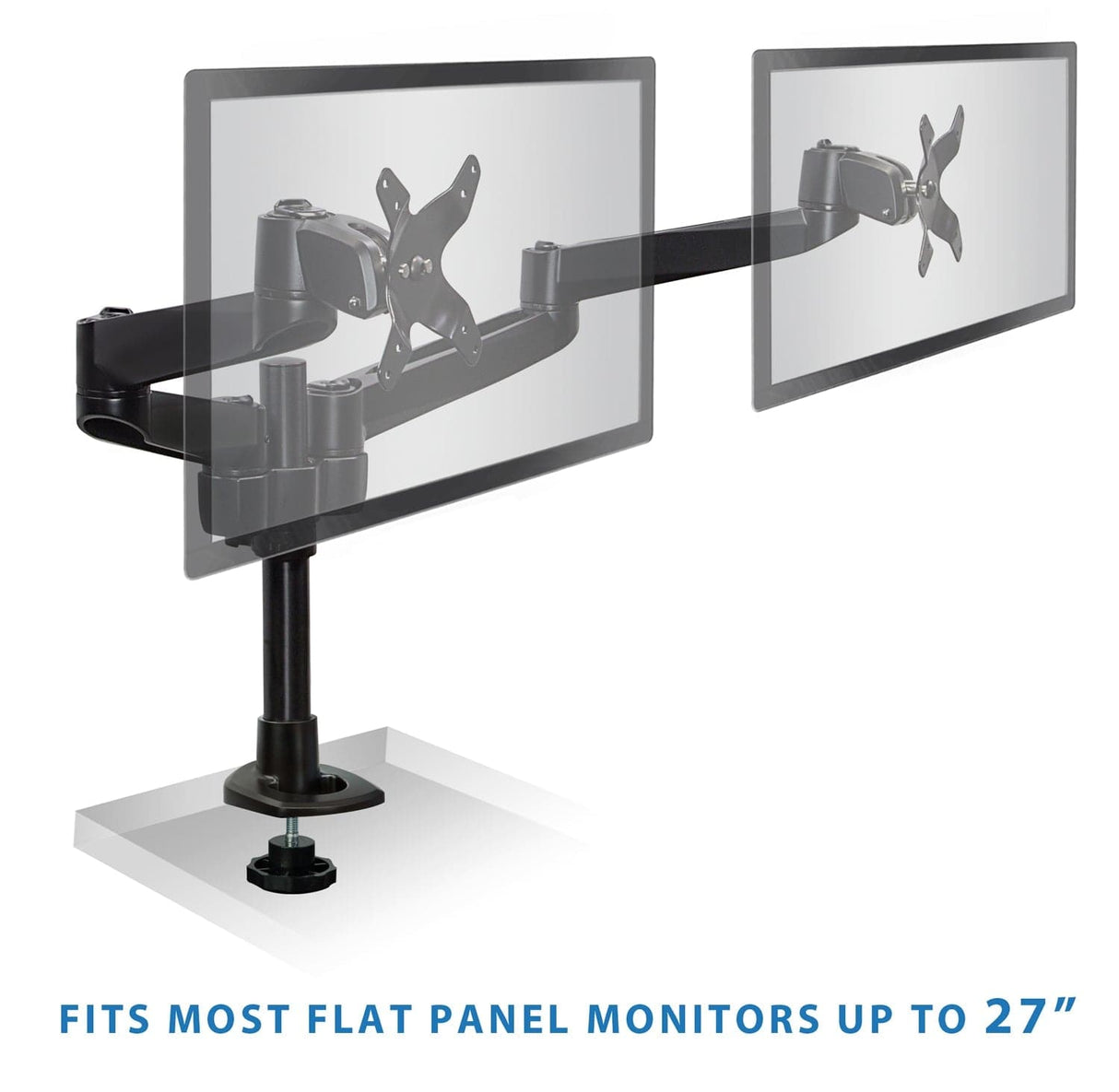 Dual Computer Monitor Mount Black Monitor Mount - Dual Computer Monitor Mount - Mount-It! - MI-43111-BLK