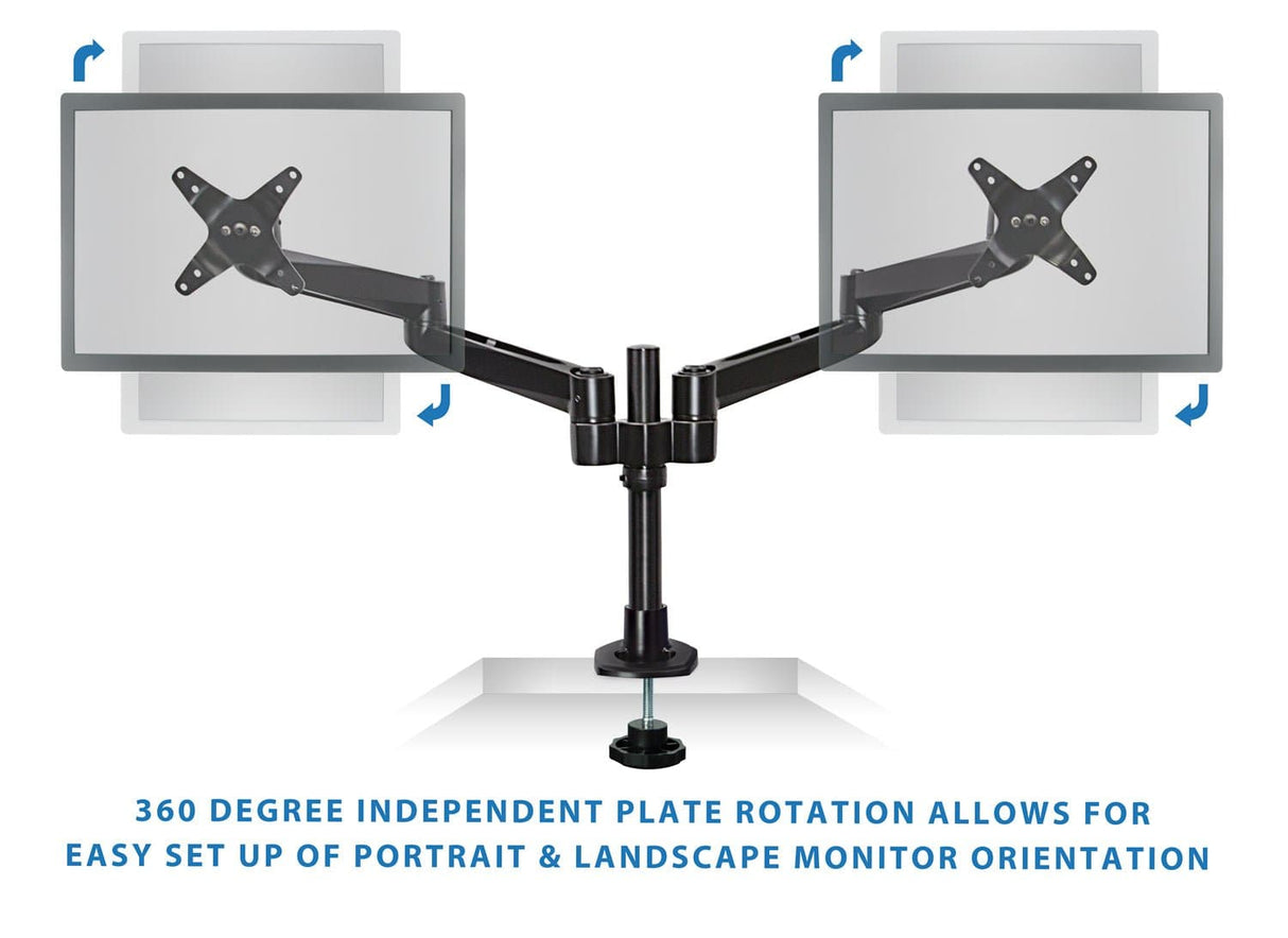 Dual Computer Monitor Mount Black Monitor Mount - Dual Computer Monitor Mount - Mount-It! - MI-43111-BLK