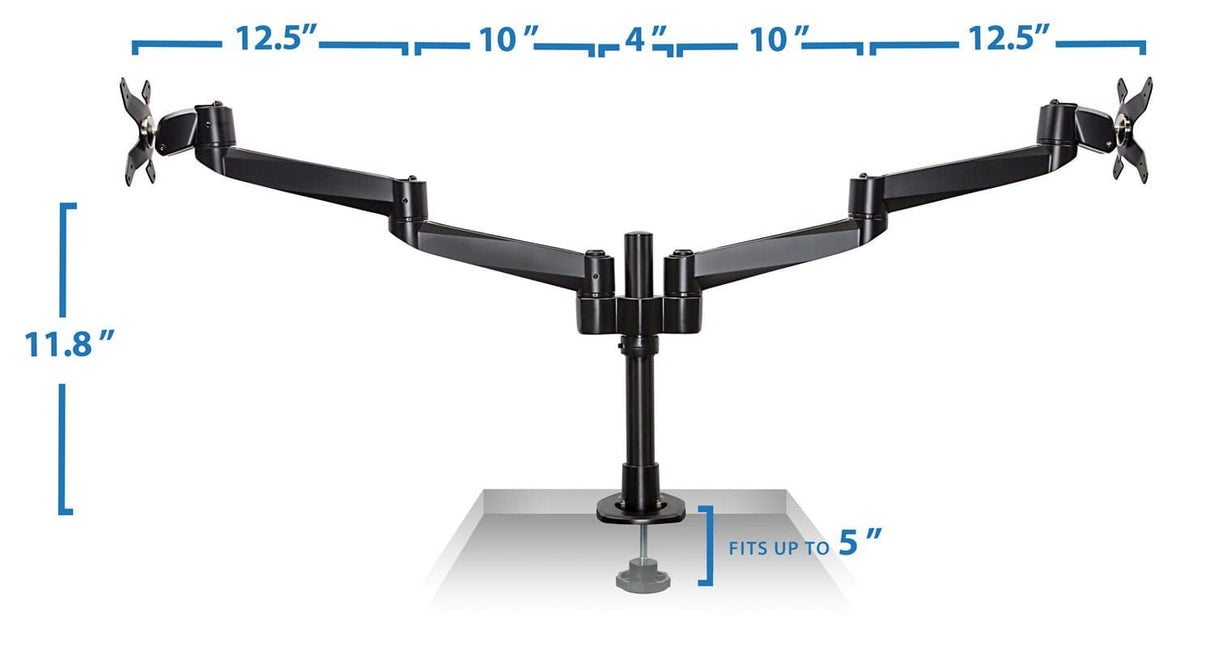 Dual Computer Monitor Mount Black Monitor Mount - Dual Computer Monitor Mount - Mount-It! - MI-43111-BLK