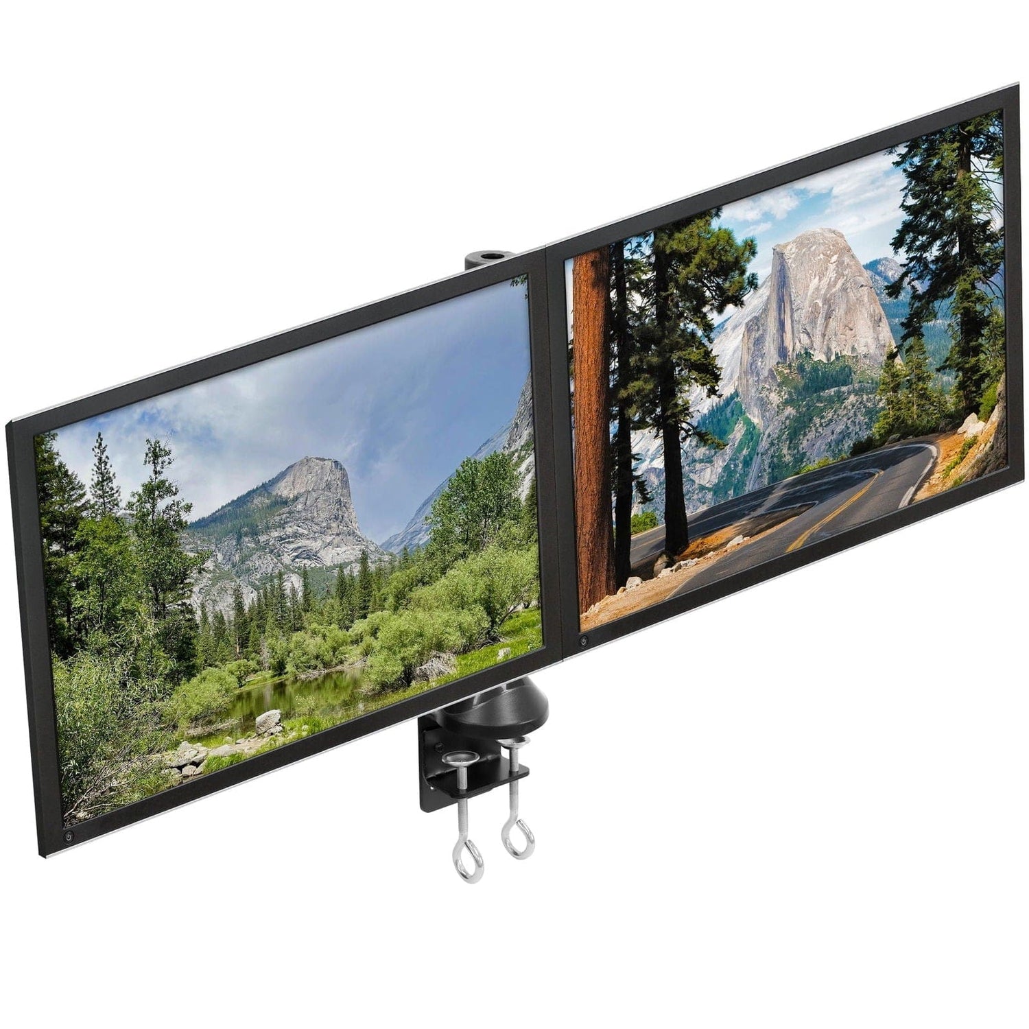 Black Monitor Mount - Dual Monitor Desk Mount for 13-27 Inch Screens - Mount-It! - MI-752