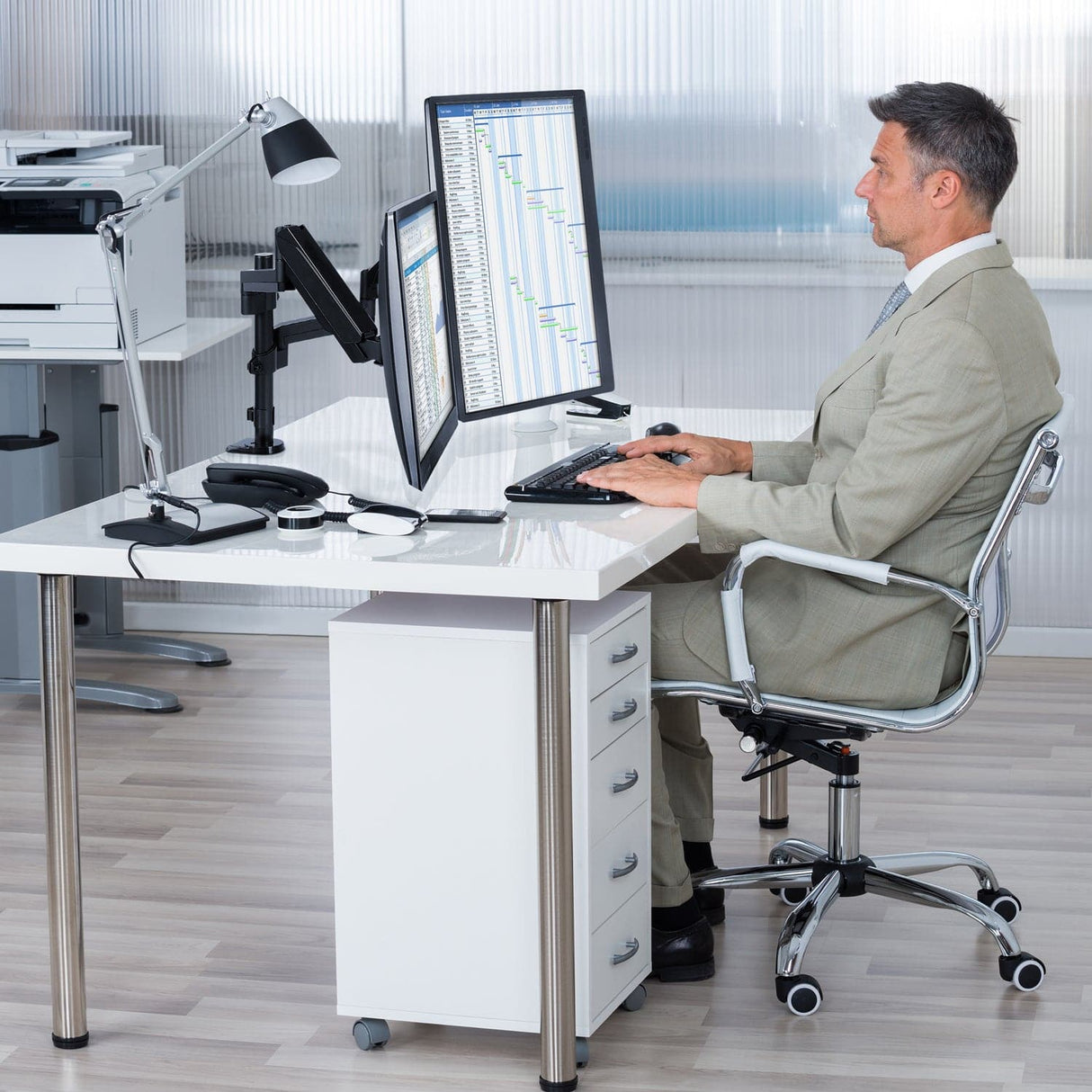 Dual Monitor Desk Mount Black Monitor Mount - Dual Monitor Desk Mount - Mount-It! - MI-4762