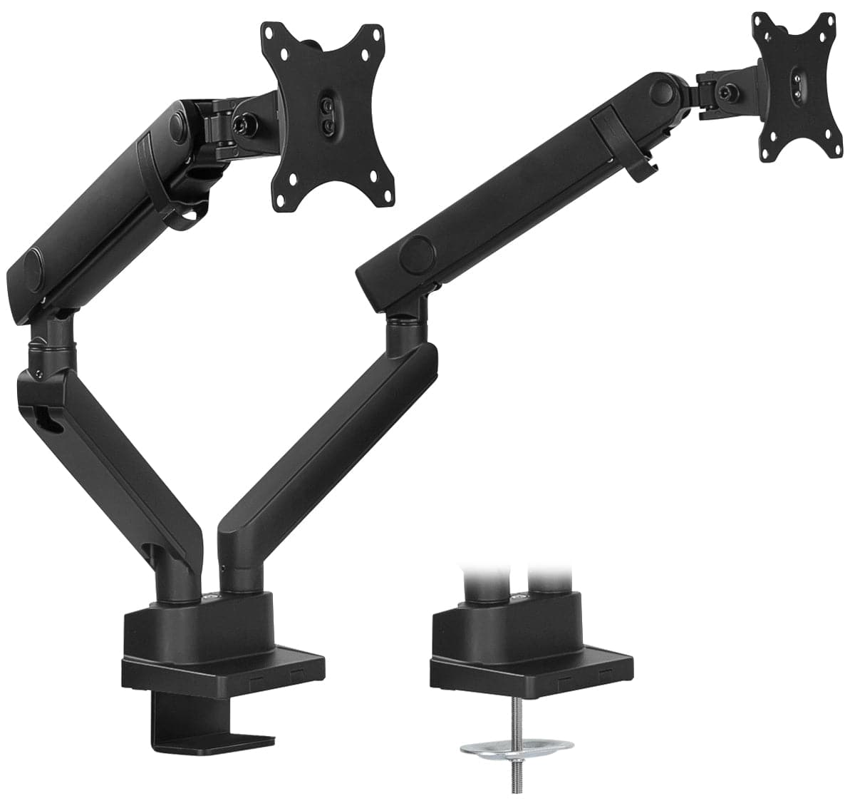 Dual Monitor Desk Mount With Mechanical Springs Black Monitor Mount - Dual Monitor Desk Mount With Mechanical Springs - Mount-It! - MI-2672