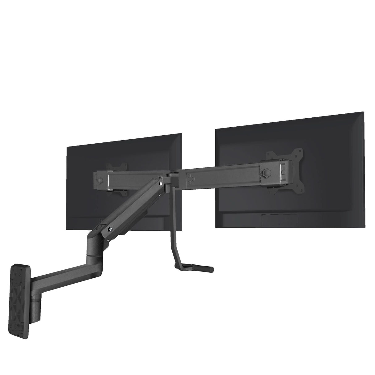 Black Monitor Mount - Dual Monitor Wall Mount with Gas Spring Arm and Crossbar - Mount-It! - MI-12010