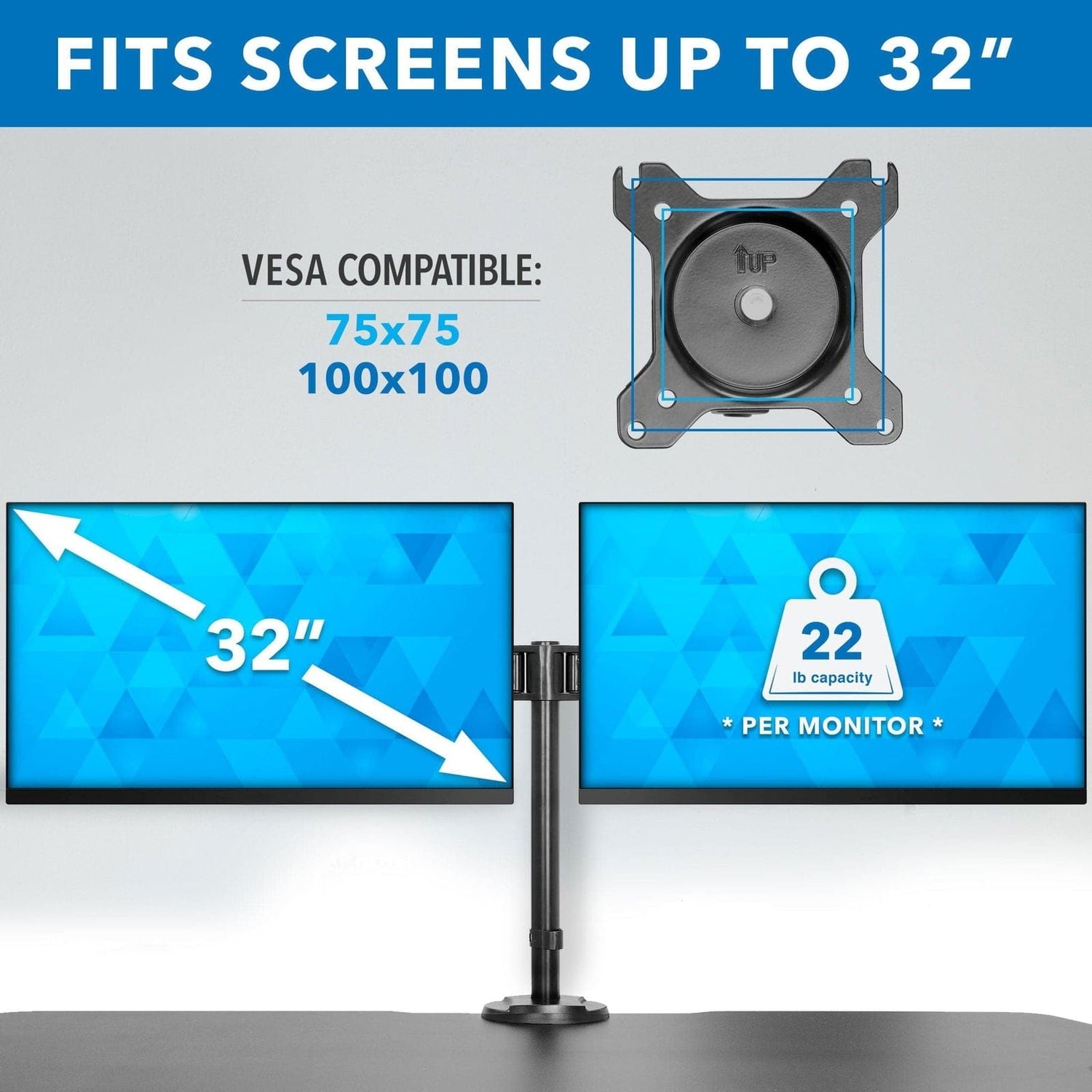 Black Desk Converters - Electric Sit-Stand Desk Converter with Dual Monitor Mount - Mount-It! - MI-8053