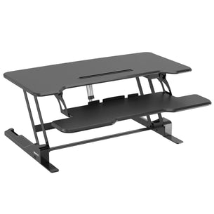Black Desk Converters - Electric Standing Desk Converter with 38" Desktop - Mount-It! - MI-8010 Black Desk Converters - Electric Standing Desk Converter with 38" Desktop - Mount-It! - MI-8010