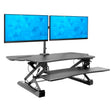 Extra Wide Sit-Stand Desk Converter with Dual Monitor Mount Black Desk Converters - Extra Wide Sit-Stand Desk Converter with Dual Monitor Mount - Mount-It! - MI-8052