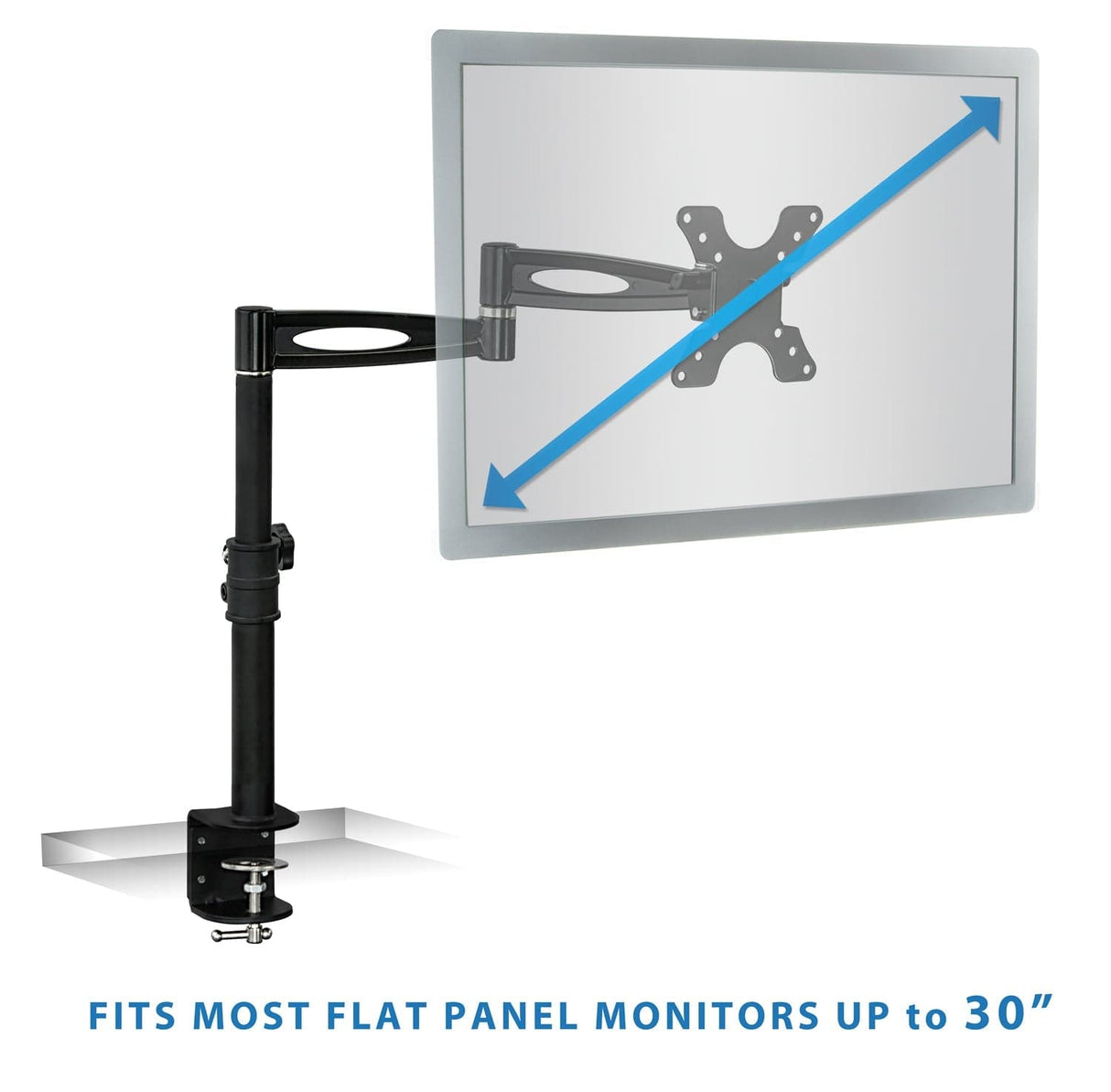 Full Motion Single Monitor Desk Mount Black Monitor Mount - Full Motion Single Monitor Desk Mount - Mount-It! - MI-705
