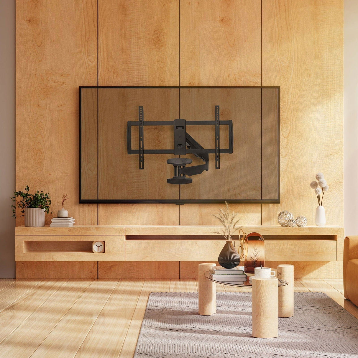 Full Motion TV Wall Mount with Gas Spring Arm Black TV Mount - Full Motion TV Wall Mount with Gas Spring Arm - Mount-It! - MI-445