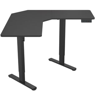 Black Standing Desk - Height Adjustable Corner Sit-Stand Desk - Mount-It! - MI-15003 Black Standing Desk - Height Adjustable Corner Sit-Stand Desk - Mount-It! - MI-15003