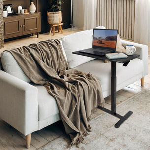 Black Mobile Standing Desk - Height Adjustable Overbed Desk - Mount-It! - MI-8040 Black Mobile Standing Desk - Height Adjustable Overbed Desk - Mount-It! - MI-8040