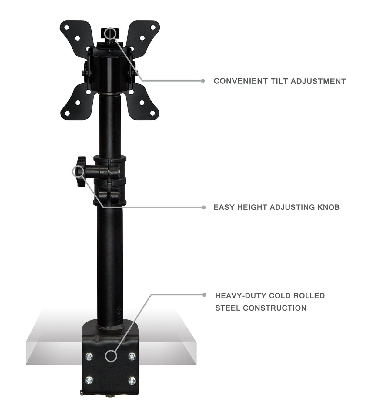 Height Adjustable Ultra-Wide Monitor Mount Black Monitor Mount - Height Adjustable Ultra-Wide Monitor Mount - Mount-It! - MI-706