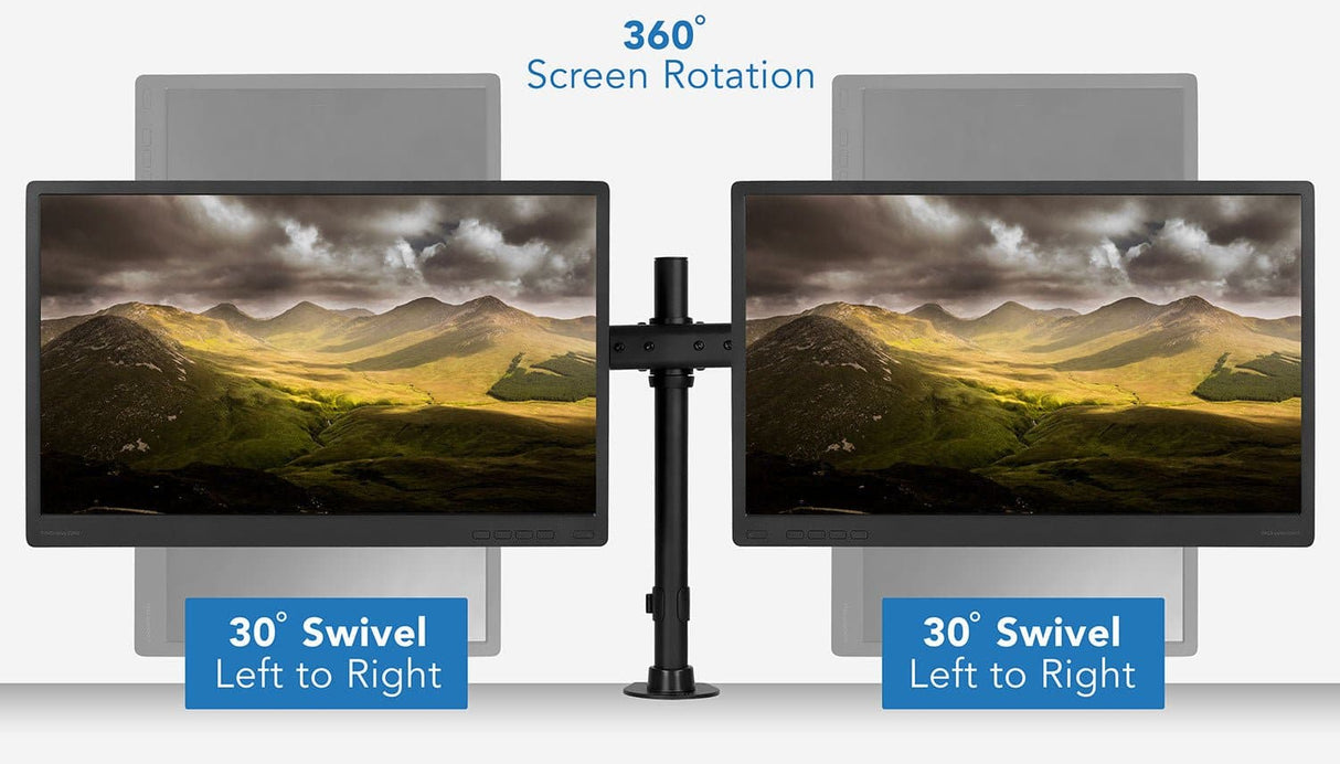 Low Profile Dual Monitor Desk Mount Black Monitor Mount - Low Profile Dual Monitor Desk Mount - Mount-It! - MI-2772