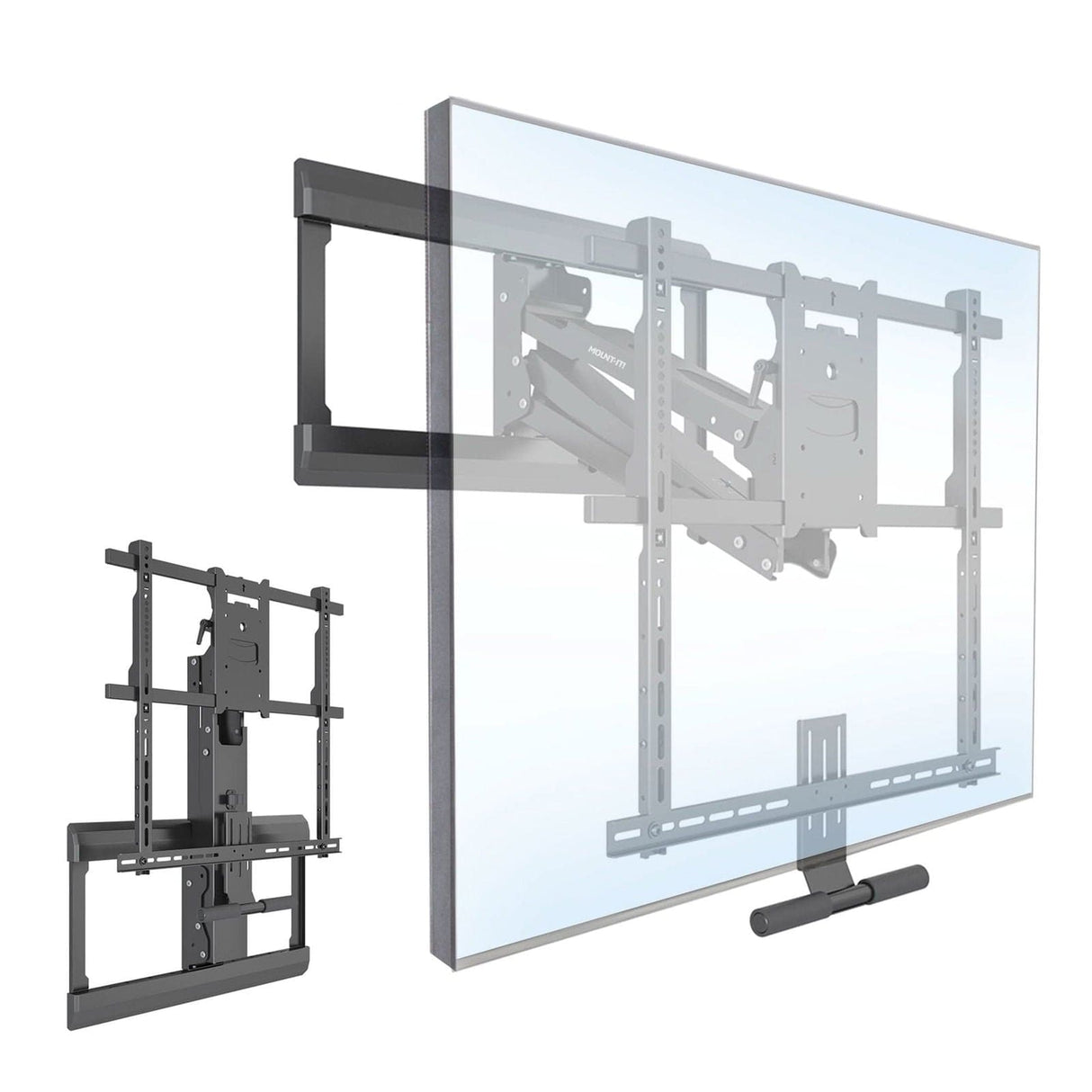 Pull Down Fireplace TV Mount - For TVs up to 65" Black TV Mount - Pull Down Fireplace TV Mount - For TVs up to 65" - Mount-It! - MI-384