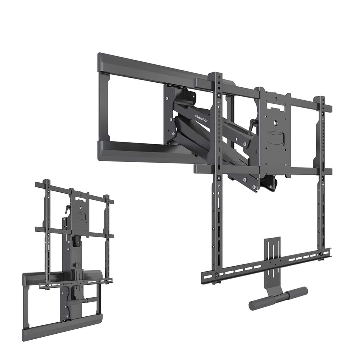 Pull Down Fireplace TV Mount - For TVs up to 65" Black TV Mount - Pull Down Fireplace TV Mount - For TVs up to 65" - Mount-It! - MI-384