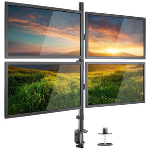 Black Monitor Mount - Quad Monitor Mount - Mount-It! - MI-2754 Black Monitor Mount - Quad Monitor Mount - Mount-It! - MI-2754