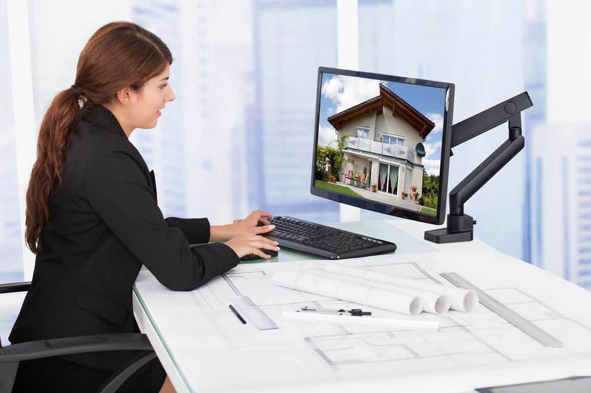 Single Monitor Desk Mount Black Monitor Mount - Single Monitor Desk Mount - Mount-It! - MI-2671