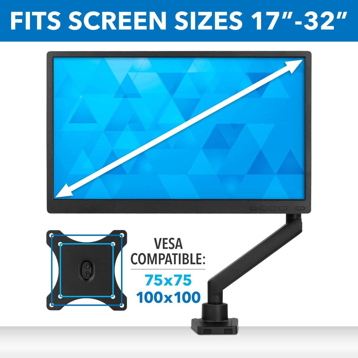 Single Monitor Desk Mount Black Monitor Mount - Single Monitor Desk Mount - Mount-It! - MI-2671