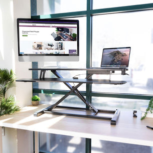Black Desk Converters - Standing Desk Converter - Mount-It! - MI-8050 Black Desk Converters - Standing Desk Converter - Mount-It! - MI-8050