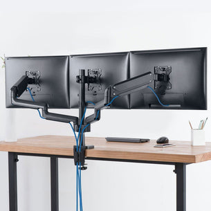 Black Monitor Mount - Triple Monitor Mount with Gas Spring Arms - Mount-It! - MI-4753B Black Monitor Mount - Triple Monitor Mount with Gas Spring Arms - Mount-It! - MI-4753B