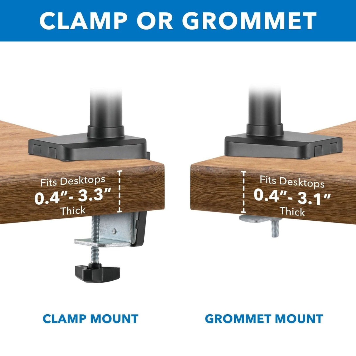 Black Monitor Mount - Triple Monitor Mount with Gas Spring Arms - Mount-It! - MI-4753B