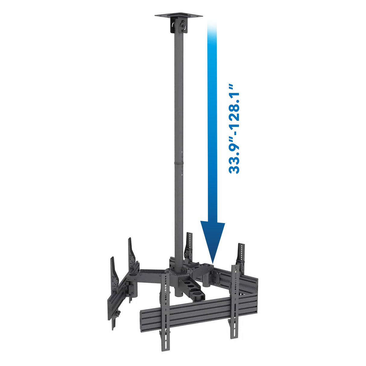 Triple TV Display Ceiling Mount Black TV Mount - Triple TV Display Ceiling Mount - Mount-It! - MI-515