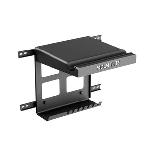 Black Bicycle Mount - WheelsUp Series Bike Wall Mount with Shelf and Hooks - Mount-It! - MI-9020_BLK Black Bicycle Mount - WheelsUp Series Bike Wall Mount with Shelf and Hooks - Mount-It! - MI-9020_BLK