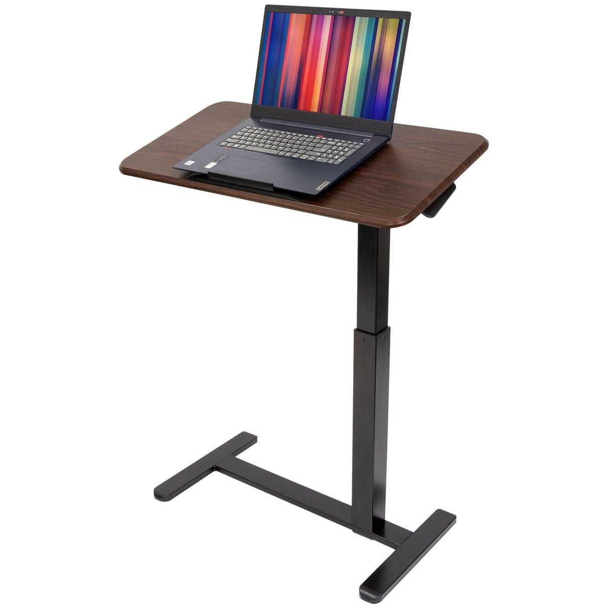 Height Adjustable Overbed Desk with Tilt Tabletop Brown Mobile Standing Desk - Height Adjustable Overbed Desk with Tilt Tabletop - Mount-It! - MI-8045