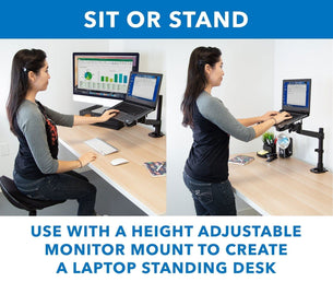 Laptop Mount - Clamp-On Laptop Tray w/ Safety Straps - Mount-It! - MI-5352T Laptop Mount - Clamp-On Laptop Tray w/ Safety Straps - Mount-It! - MI-5352T
