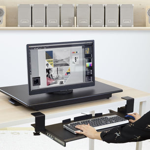 Keyboard Trays/Mounts - Clamp-On Under Desk Keyboard and Mouse Drawer Platform - Mount-It! - MI-7143 Keyboard Trays/Mounts - Clamp-On Under Desk Keyboard and Mouse Drawer Platform - Mount-It! - MI-7143