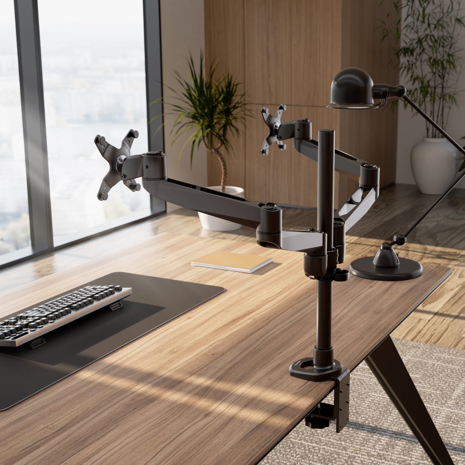 Monitor Mount - CLiX Series Full Motion Dual Monitor Desk Mount - Mount-It! -