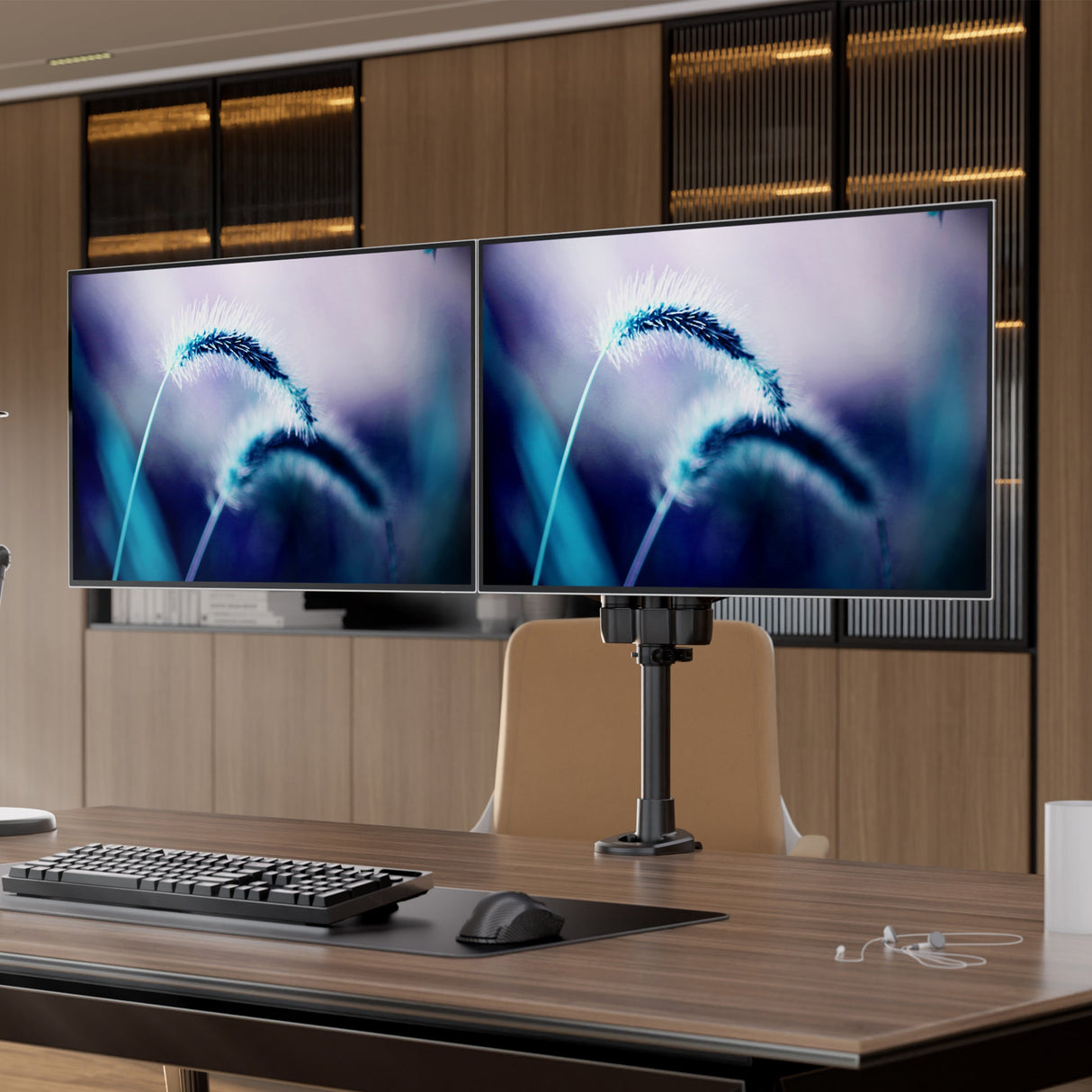 Full Motion Dual Monitor Desk Mount Monitor Mount - CLiX Series Full Motion Dual Monitor Desk Mount - Mount-It! -