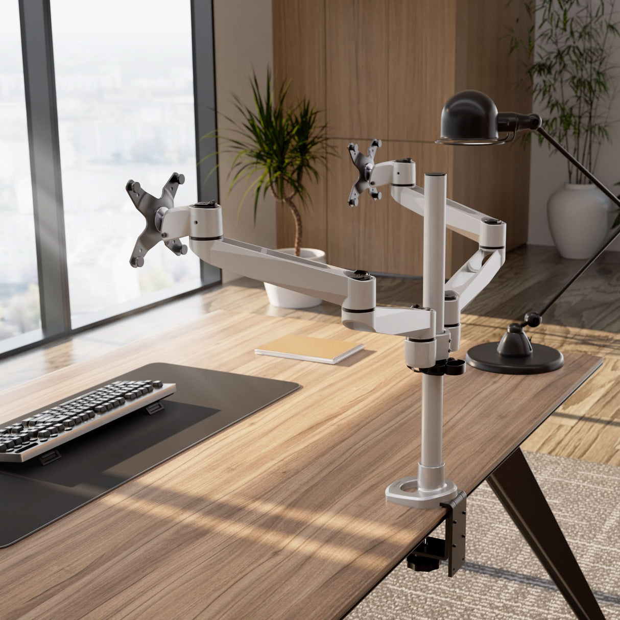 Monitor Mount - CLiX Series Full Motion Dual Monitor Desk Mount - Mount-It! -