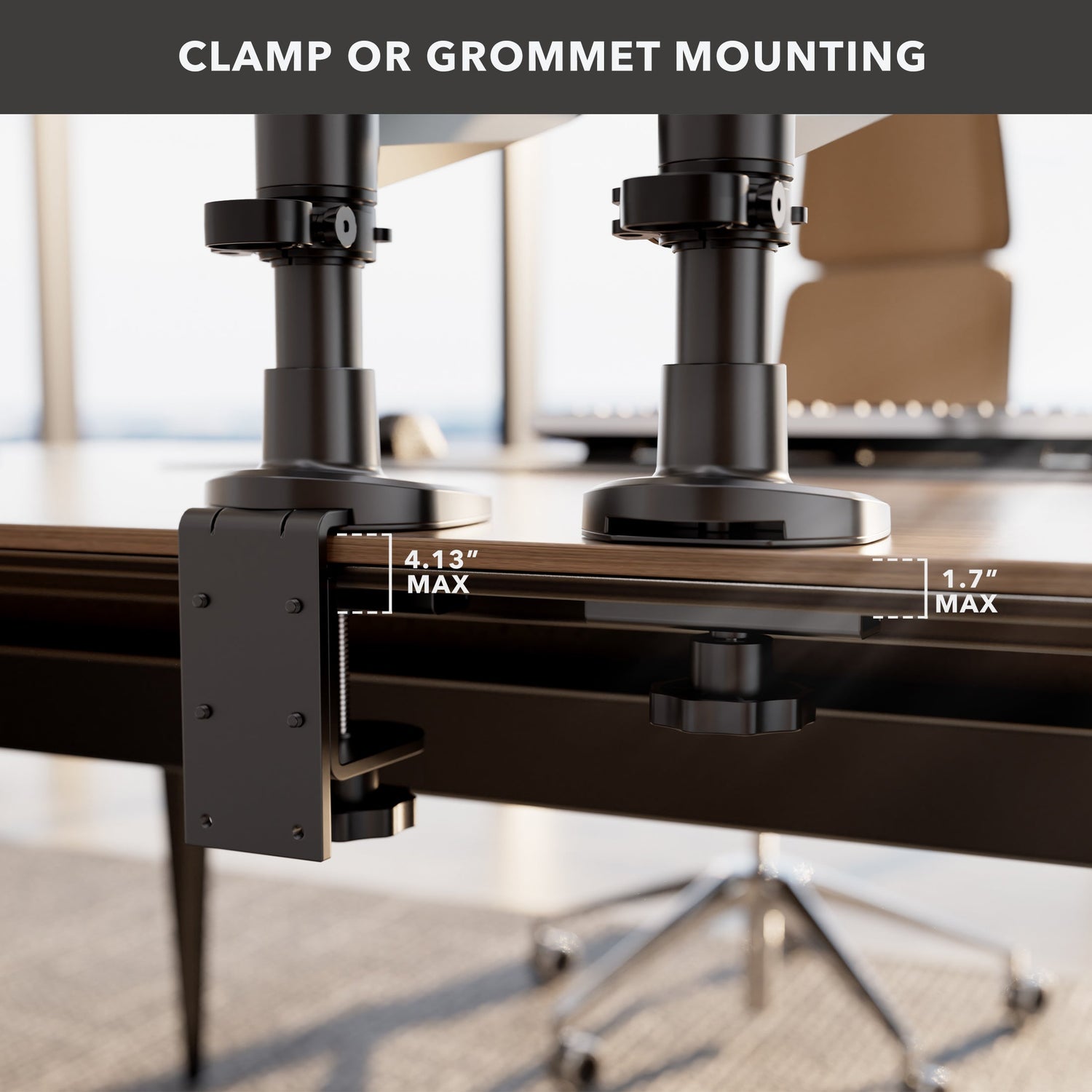 Monitor Mount - CLiX Series Full Motion Dual Monitor Desk Mount - Mount-It! -