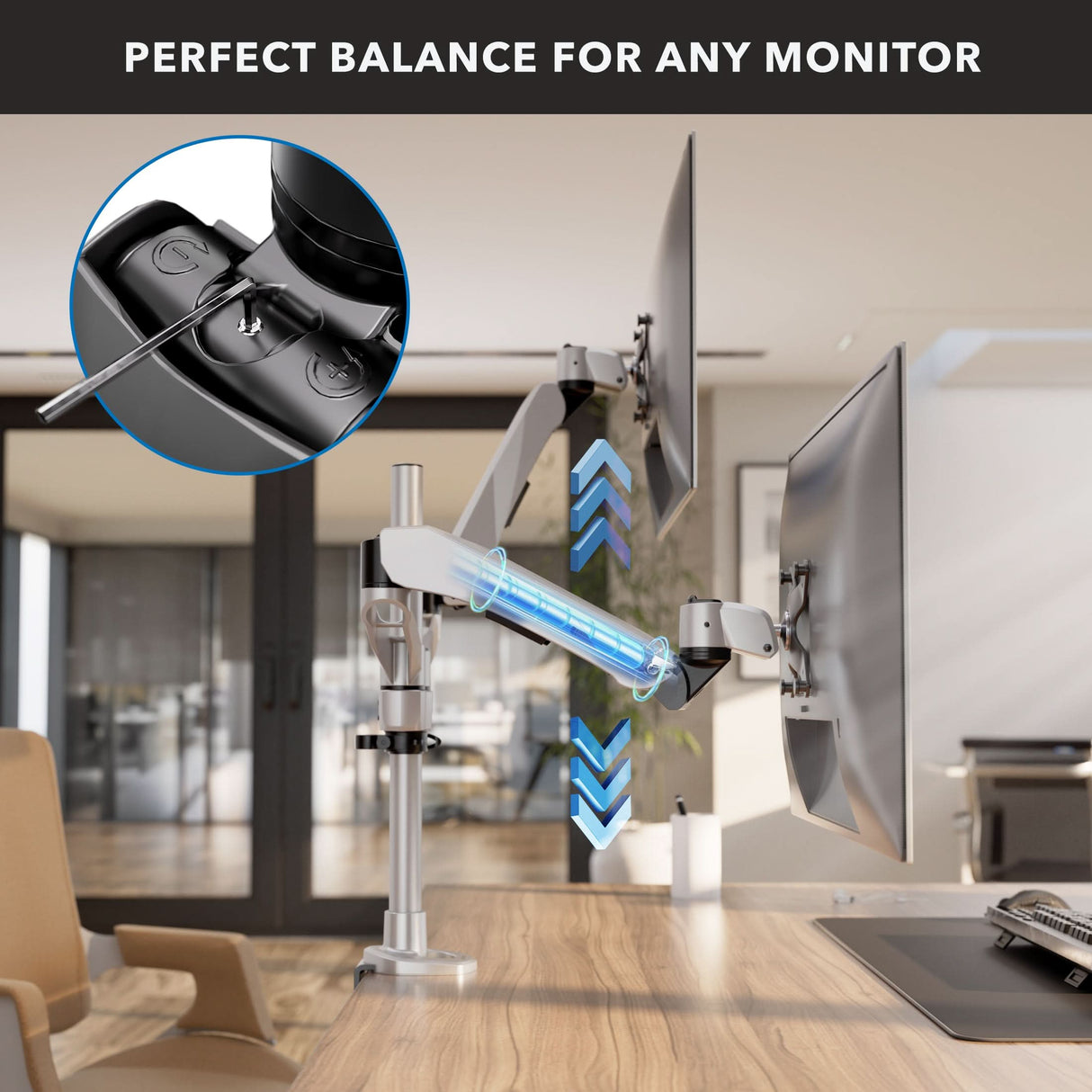 Monitor Mount - CLiX Series Full Motion Dual Monitor Desk Mount with Gas Spring Arms - Mount-It! -