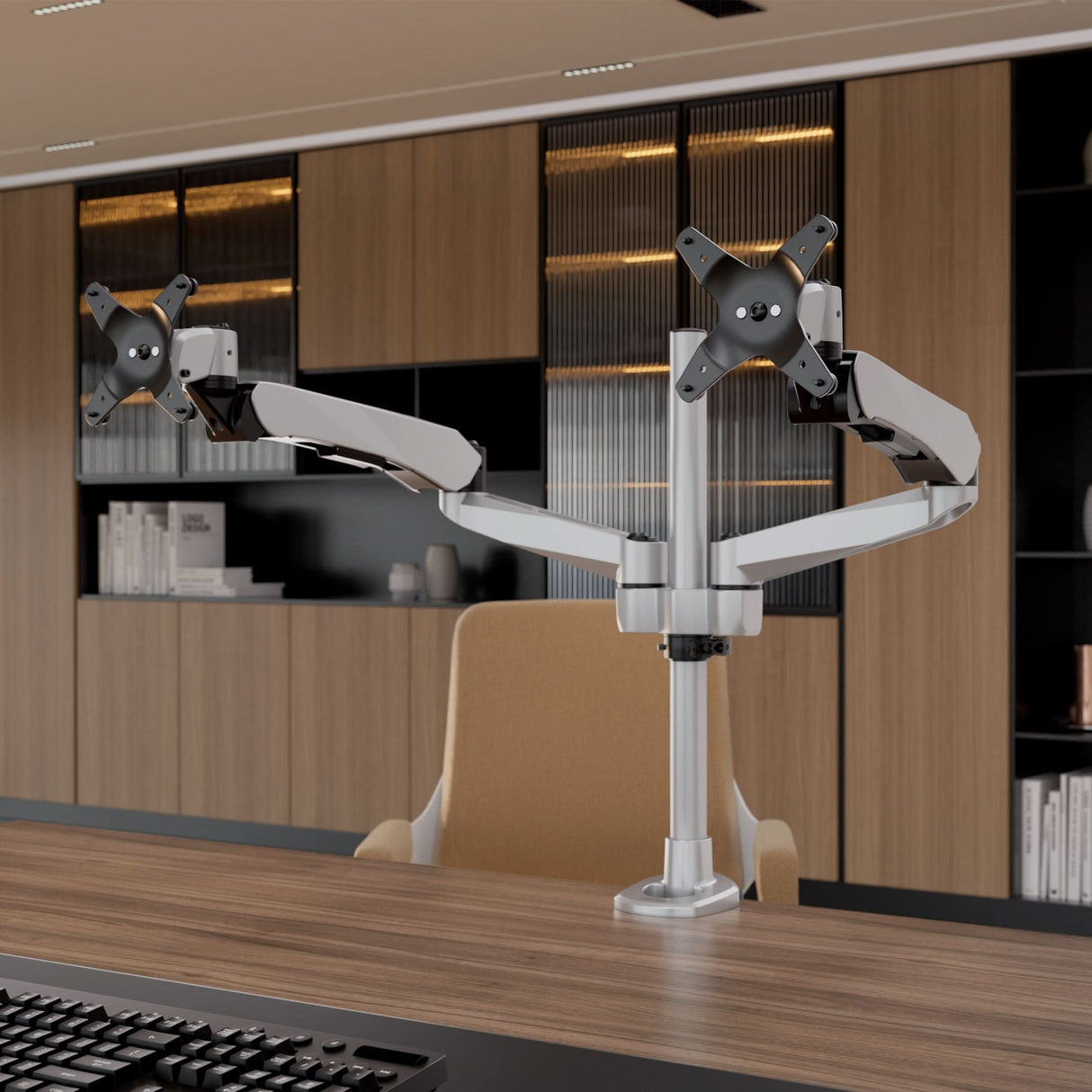 Monitor Mount - CLiX Series Full Motion Dual Monitor Desk Mount with Gas Spring Arms - Mount-It! -