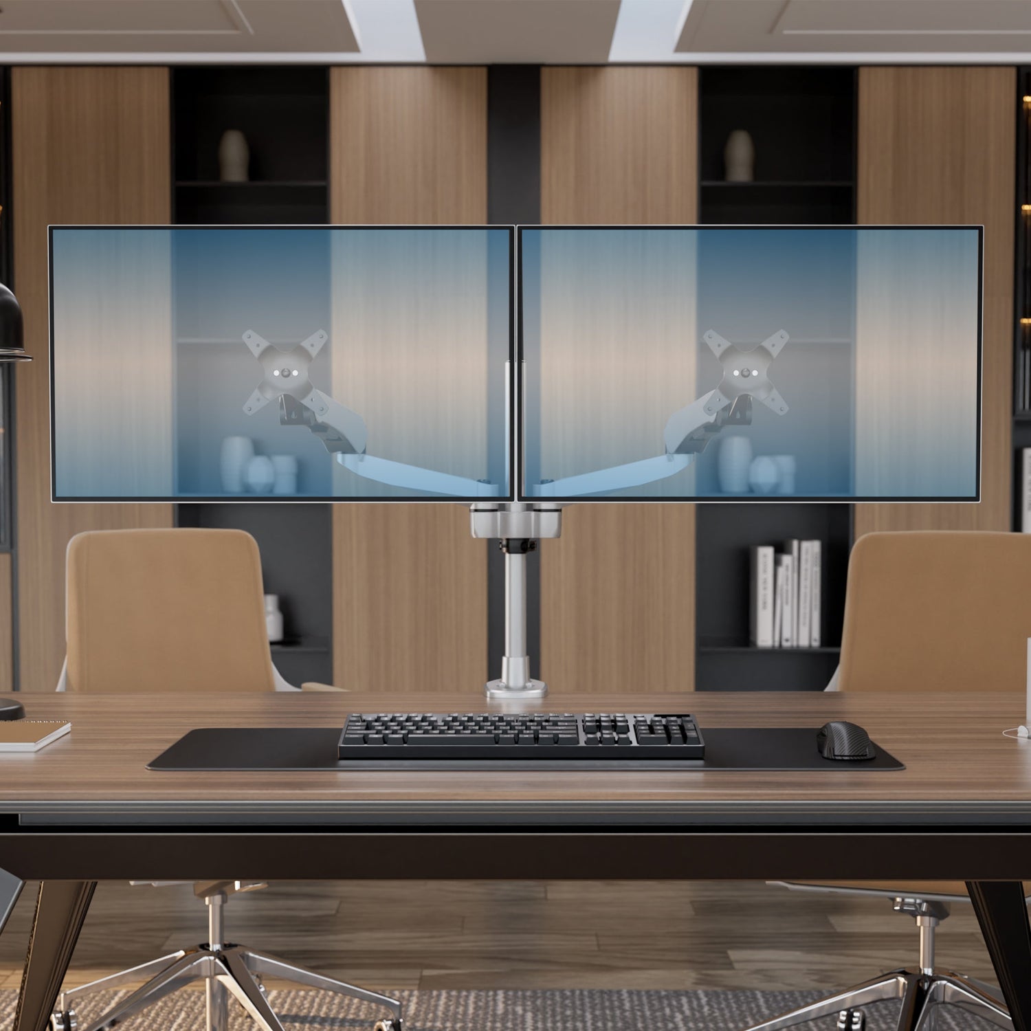 Monitor Mount - CLiX Series Full Motion Dual Monitor Desk Mount with Gas Spring Arms - Mount-It! -