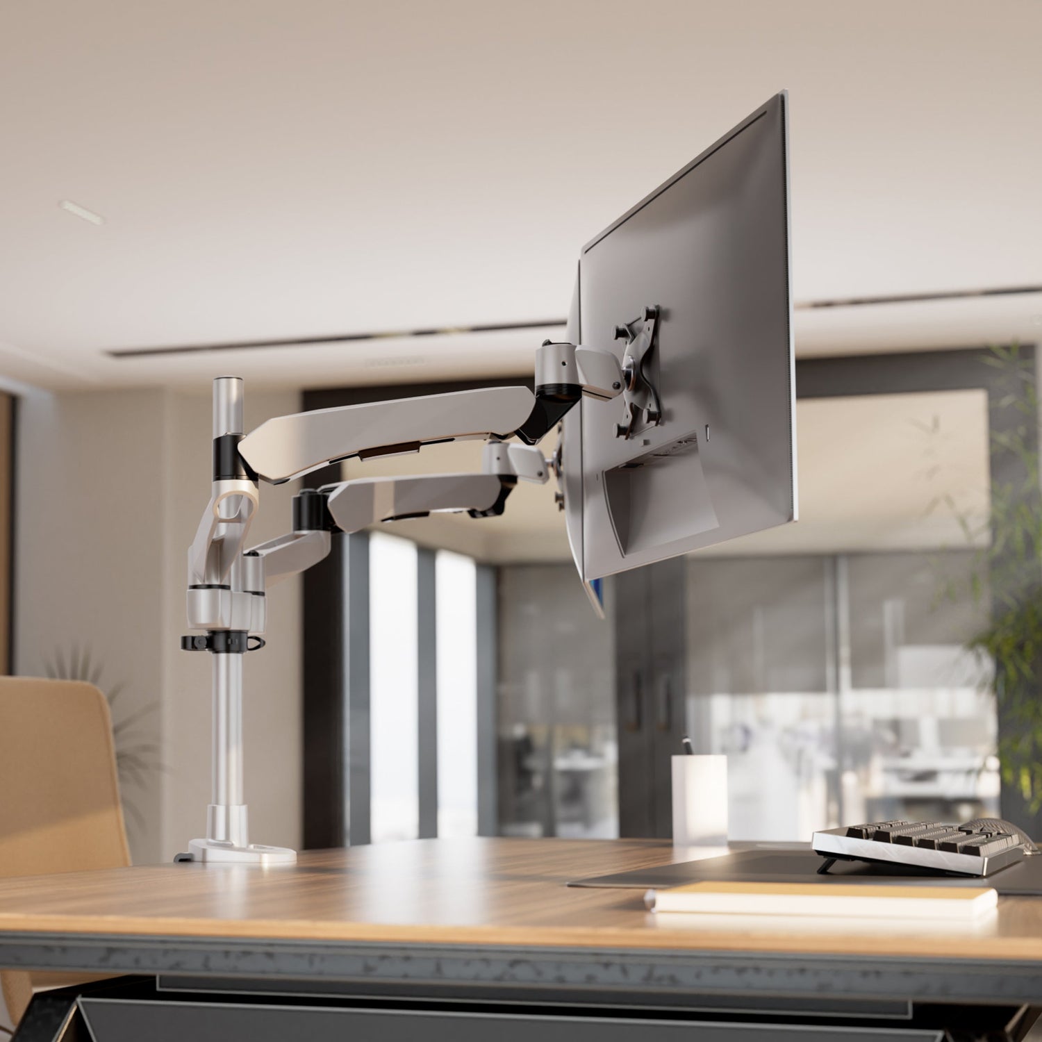 Monitor Mount - CLiX Series Full Motion Dual Monitor Desk Mount with Gas Spring Arms - Mount-It! -