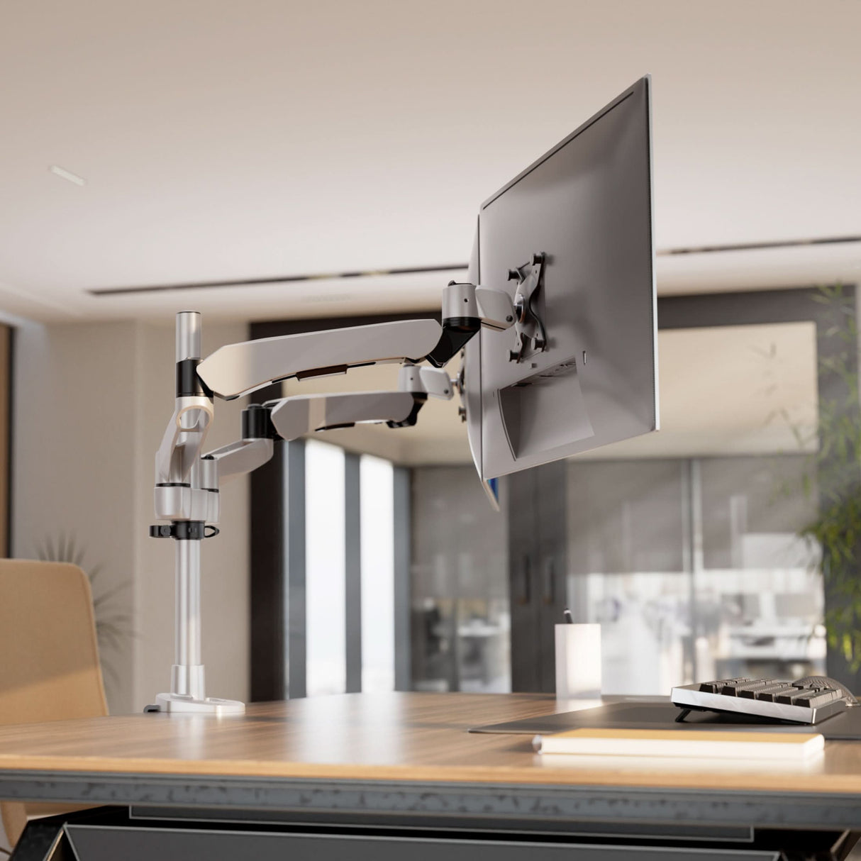 Monitor Mount - CLiX Series Full Motion Dual Monitor Desk Mount with Gas Spring Arms - Mount-It! -