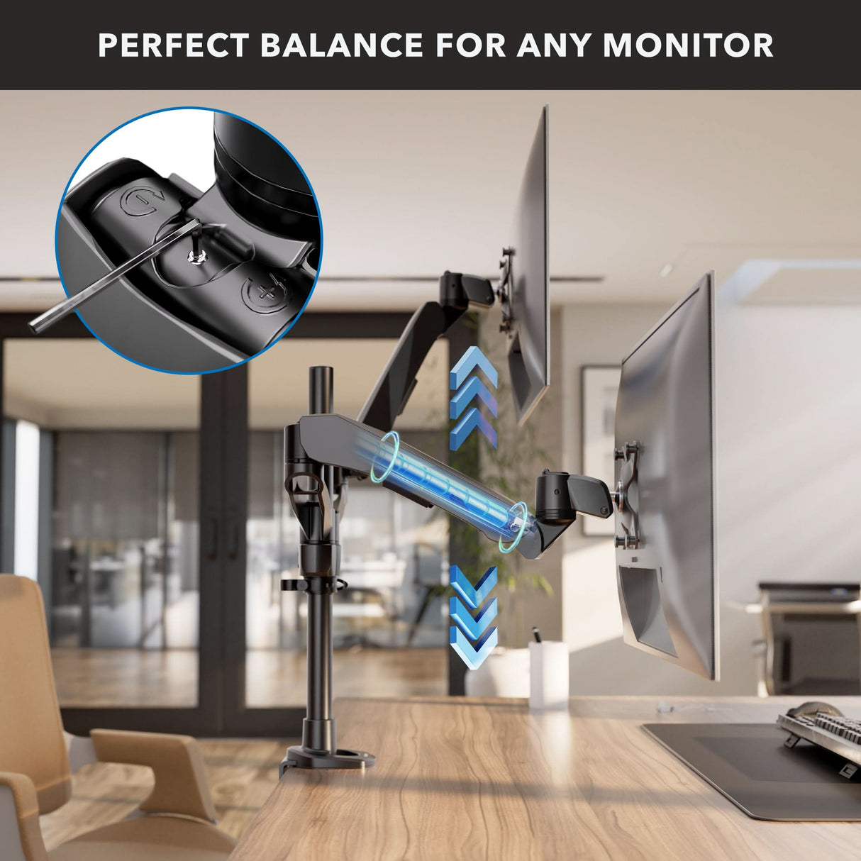 Monitor Mount - CLiX Series Full Motion Dual Monitor Desk Mount with Gas Spring Arms - Mount-It! -