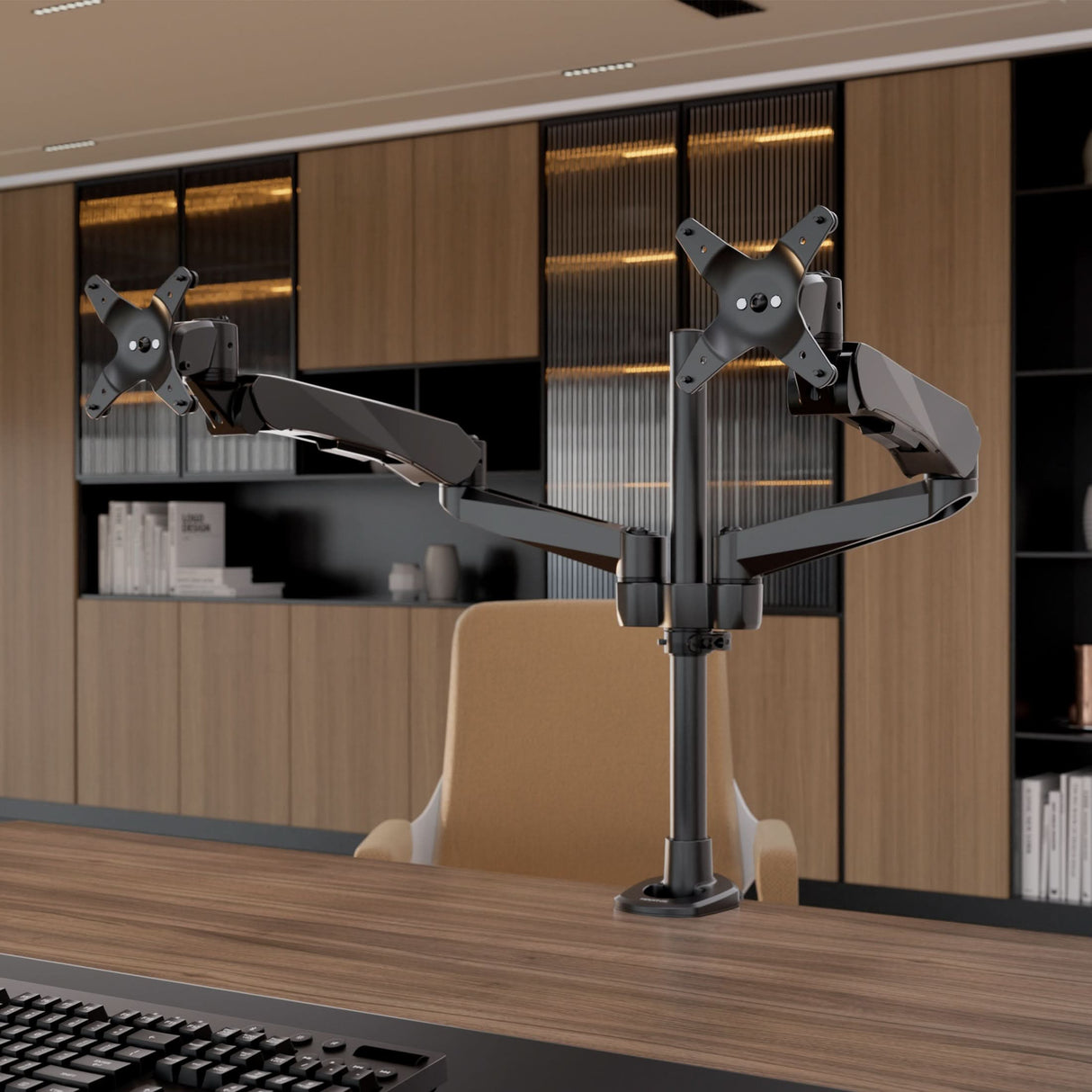 Monitor Mount - CLiX Series Full Motion Dual Monitor Desk Mount with Gas Spring Arms - Mount-It! -