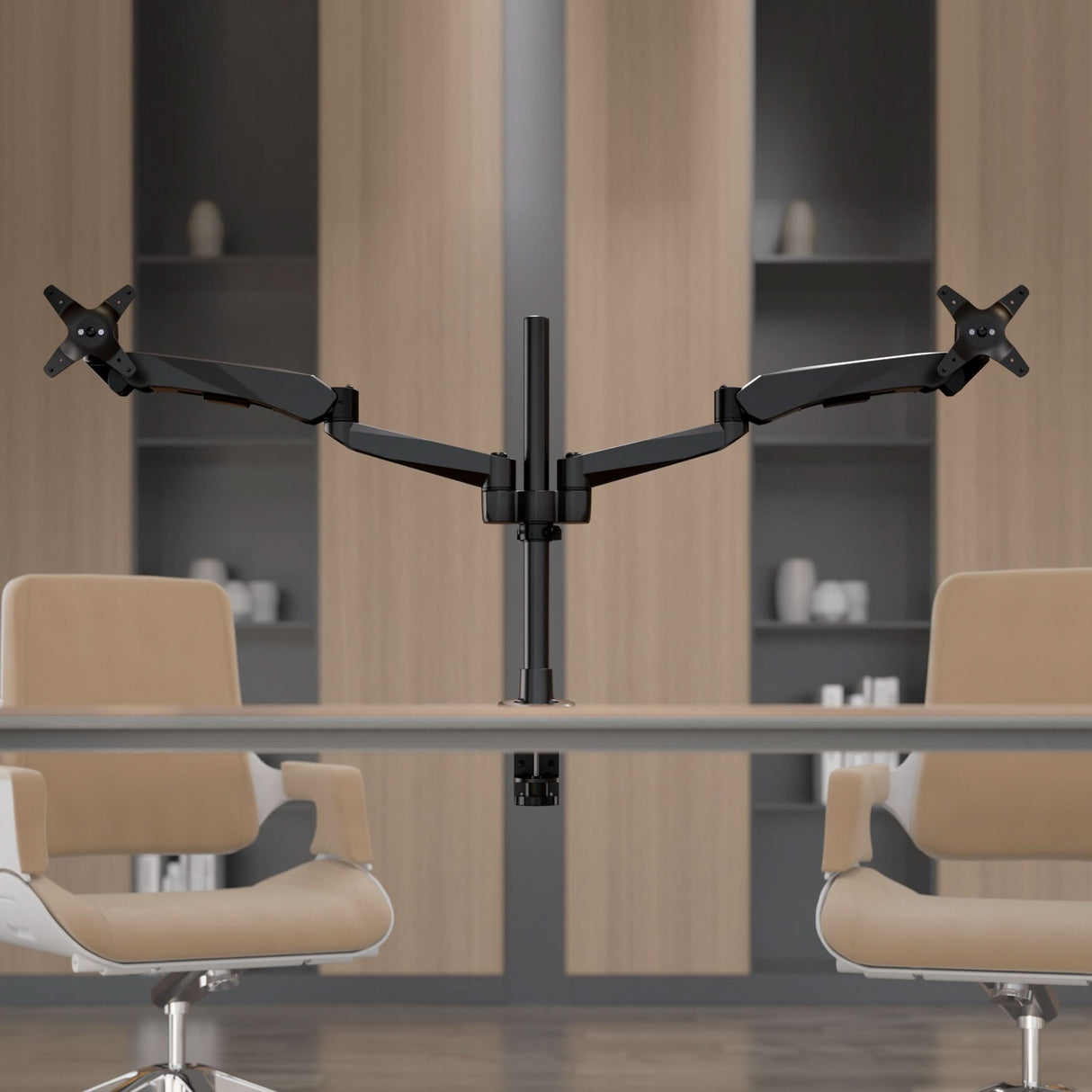 Monitor Mount - CLiX Series Full Motion Dual Monitor Desk Mount with Gas Spring Arms - Mount-It! -