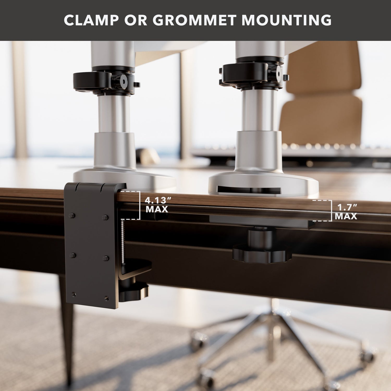 Monitor Mount - CLiX Series Full Motion Dual Monitor Desk Mount with Gas Spring Arms - Mount-It! -