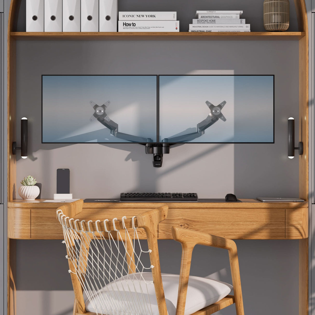 Monitor Mount - CLiX Series Full Motion Dual Monitor Wall Mount - Mount-It! -